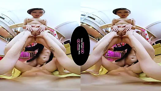 Wir feiern das chinesische neue jahr mit einem wilden dreier - VR