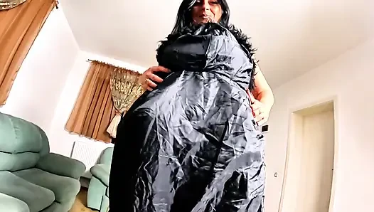 Goldene glänzende unterjacke pOV. Halsfick, gesichtsfick und doppel-sperma auf meine jacke