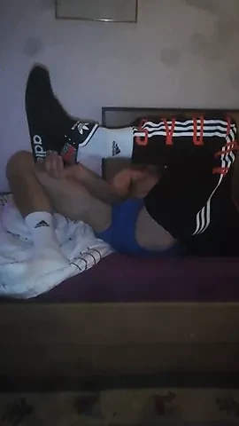 (GER) My smelly+ white Adidas_Socks= I'm kinky & fuckable Twink_Bitch+ waiting for Fucking & Filling deep inside Me