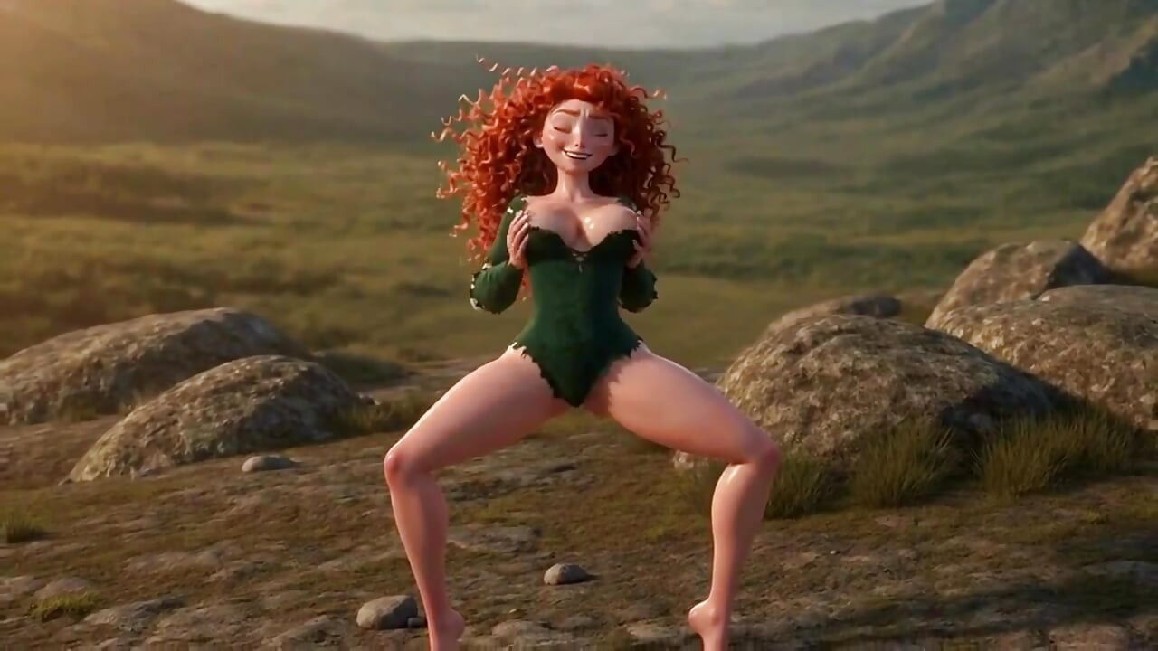 Merida Brave AI Hentai - Redhead Princess Teasing Spreading in the Forest  Anime NSFW Part 1