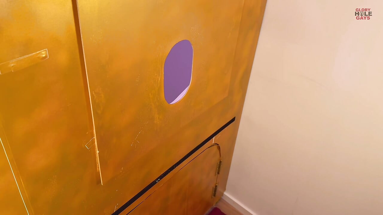 student squirts cum glass at gloryhole