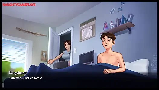 Geiles vollbusiges mädchen bekommt gesicht gefickt, bis er in ihren mund kommt - Summertime Saga von Kompas productions