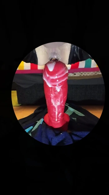 Spectacular moment from "Crossdresser Rough anal fuck with rock hard red monster dildo"