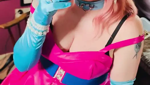 It's A Sin! Tina Snua In Leather & Satin Gloves Smokes A Cork Cigarette - OMI OME Snap Inhales Drifting Smoke Smoker