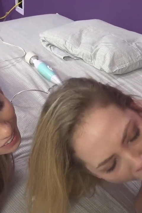 Sweet Angel Smalls and busty slut sharing cock at sex audition