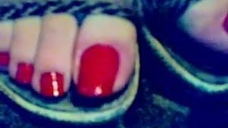 Long red toenails 3