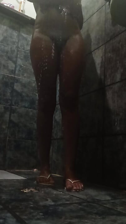 Hot girl taking a shower