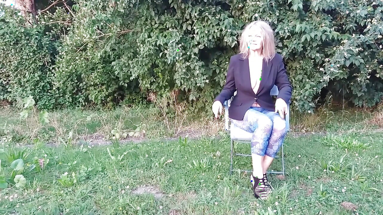 Sexy Mature Woman in Sheer Leggings.