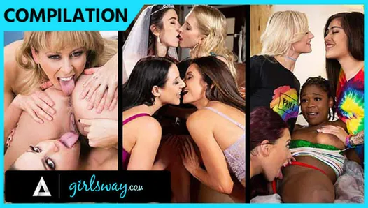 Girlsway - ninfómanas sexys y sedientas tienen una compilación de orgías salvajes