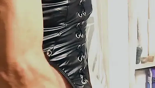 Cdmichelle Wearing Black One-piece Bodysuit Then Putting on Sexy White Dress