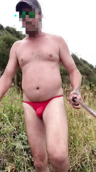 Mad Aussie Bush Walk - Just a Red Thong & a Sunny Day