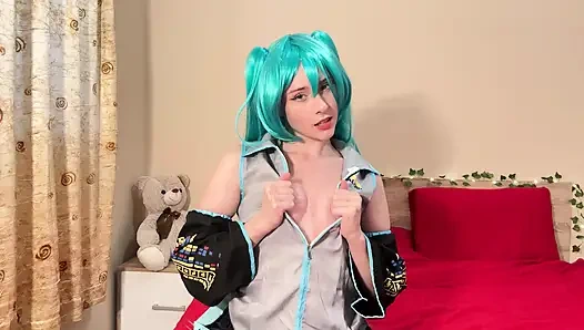 Miku Vocaloid Pixie Tease - Costume Flirt to Hot Dildo & Anal Ride