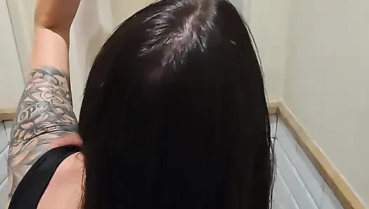 Risky real sex in restaurant bathroom with hot amateur couple