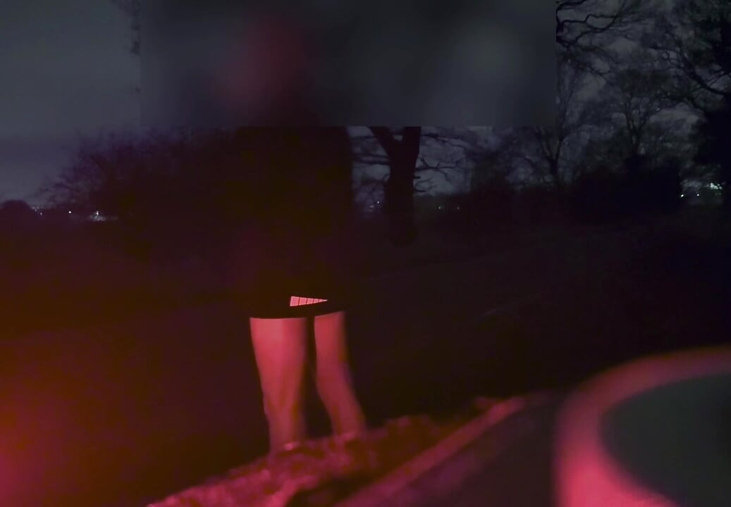 Naked and jerking in the road