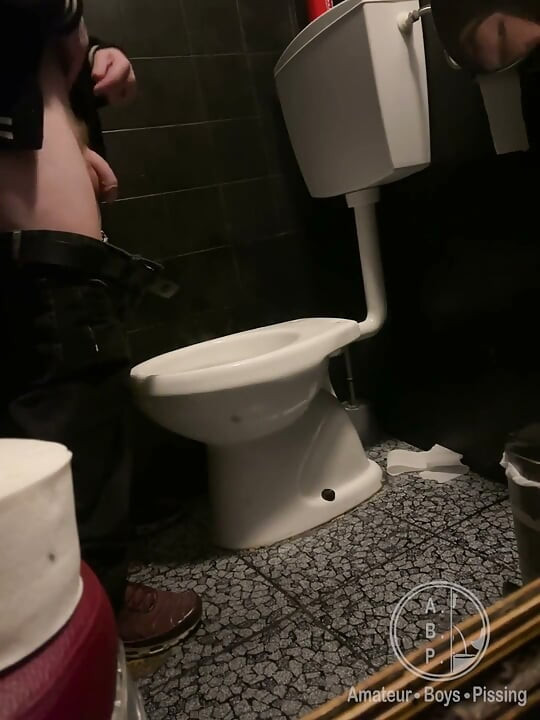 Amateur Straight Boy Caught Peeing in a Bar Restroom