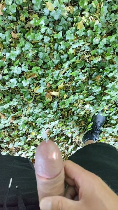 Horny wank in the forest
