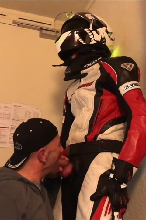 2435 Straight at the Hotel B Motorbiker in Leather Outfits