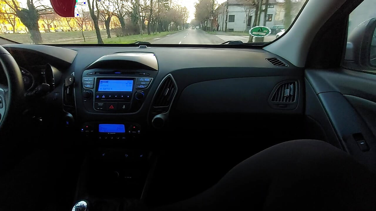 Elegant mature woman takes a taxi in the morning to go to the office.