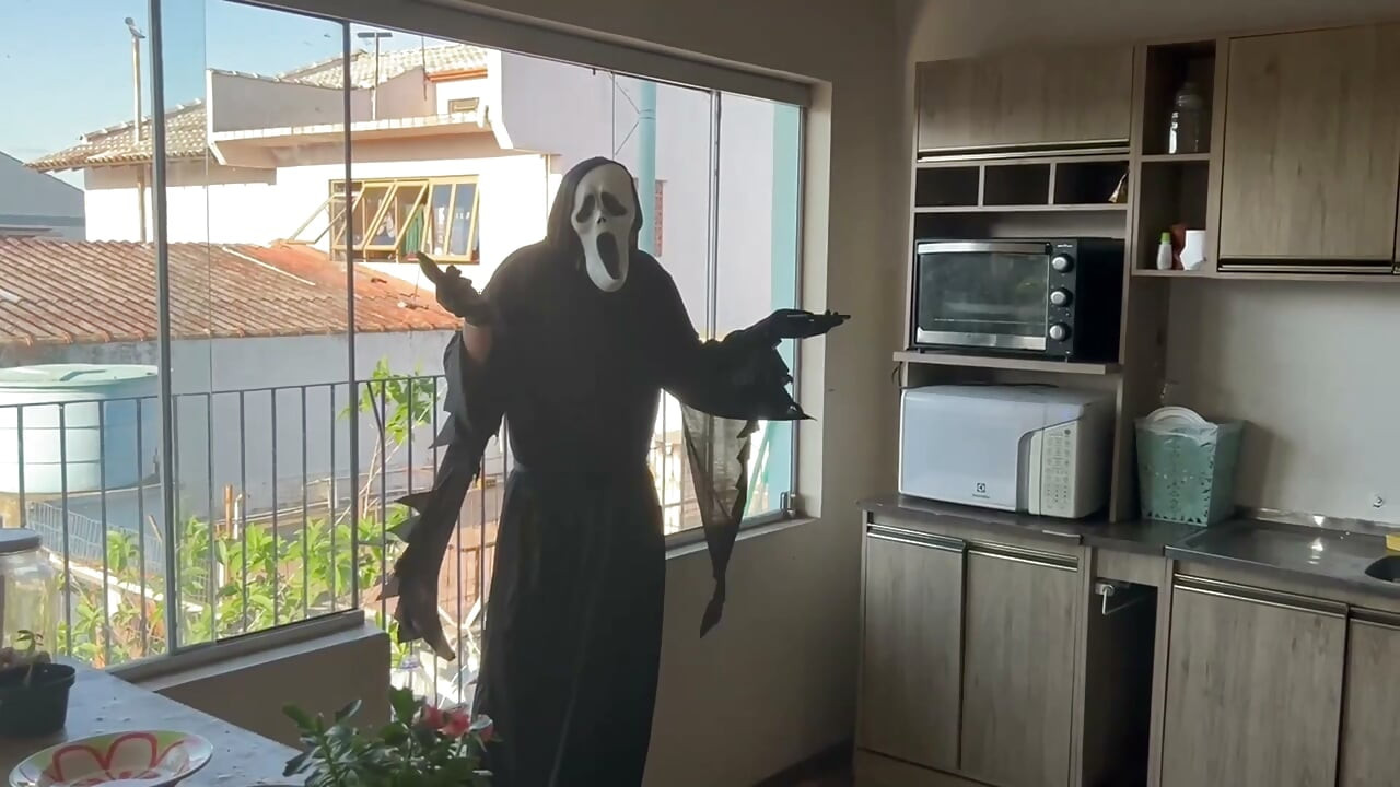 Halloween Ghostface - Blowjob and Doggy with Cum on Ass