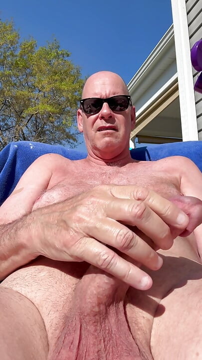 Naughty Daddy Jerks Outside