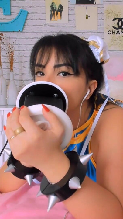 ASMR PORN INTENSE CHUN LI COSPLAY EMANUELLY RAQUEL EAR LICKING AHEGAO BLOWJOB AND TITSFUCK | Clip 1