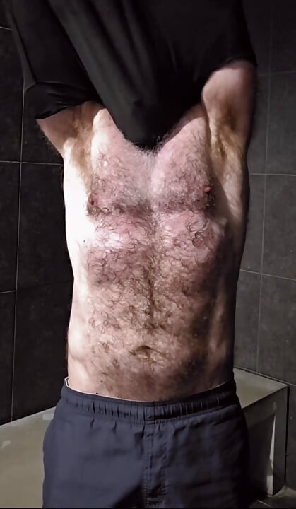 Flexing Hairy Muscle Bear