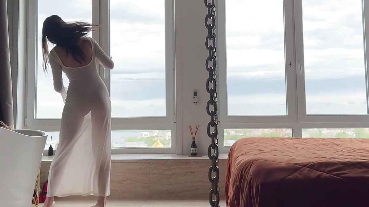 teasing cleaning lady home