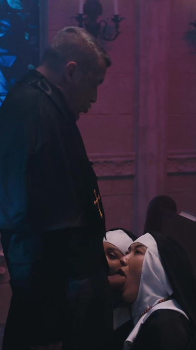 Time Stop Threesome Sex - Horny Priest Dominates Frozen Nuns