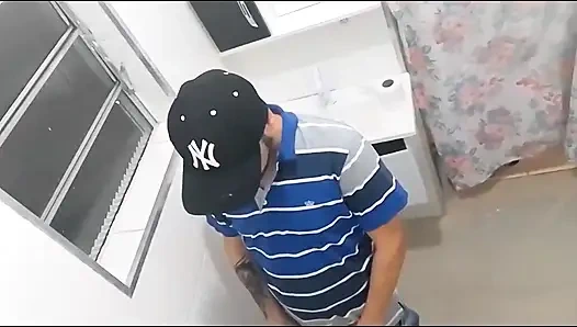 Naughty Girl Enters the Men's Bathroom of the Bar!
