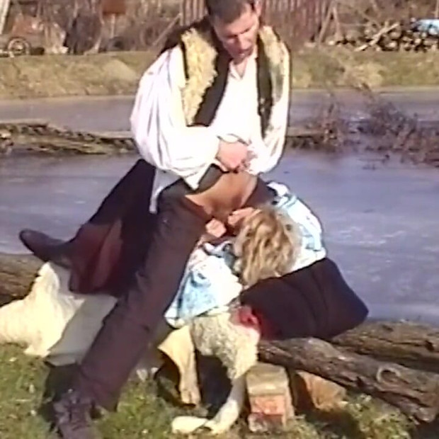 Ugly granny fucked outdoor