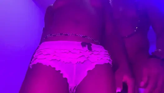 Real Homemade Amateur Sexy Dance With Hot Ebony Teen Grinding Bubble butt on my hard cocK close  up