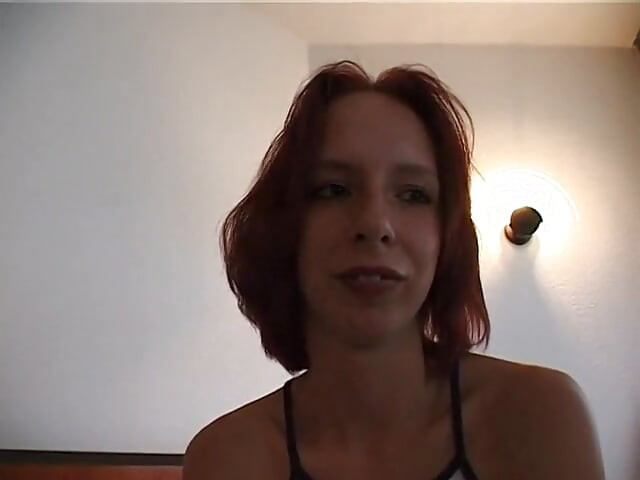 Redhead teen masturbating before doggystyle pose and blowjob