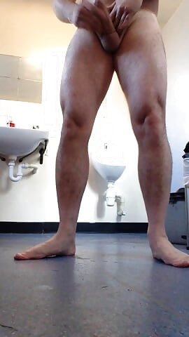 Wanking in another public toilet