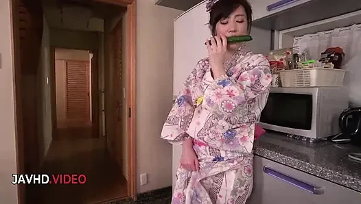 Ryouka Shinoda's Explosive Solo Show: Passionate MILF in Nasty Dildo Adventure
