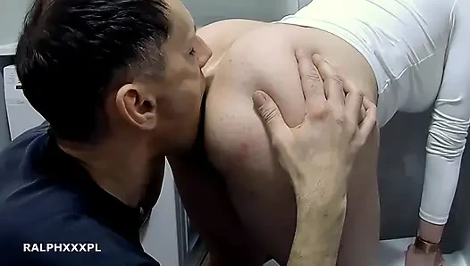 Toilet slave lick my dirty stinky asshole after I used a toilet - Human Toilet Paper