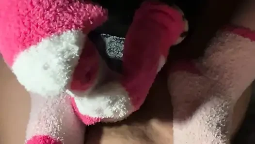 A mountain of softness with my fuzzy socks