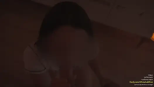 Spät in der nacht blowjob nach der party kam auf die zunge