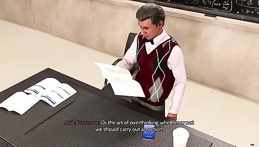 Горячая милфа-учительница использует пустой студенческий класс, чтобы втянуть ебаря в медленный секс на столе (3D геймплей)