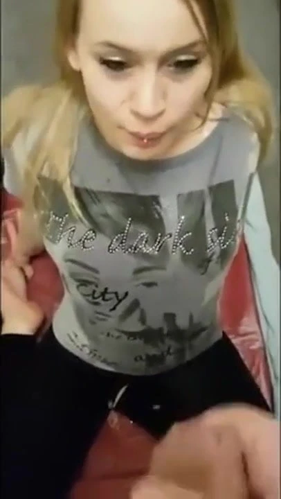 Girl pissed on wearing print clothes