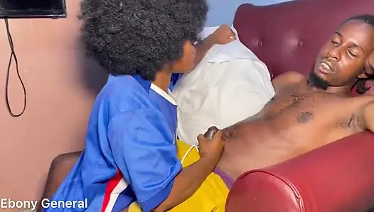 Hot teen wakes me up with a blow job, fucked me hard till my legs vibrated and I cum on her big round ass