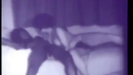 Vintage 3some with horny black & white milf and strapon dildo (No audio but music)