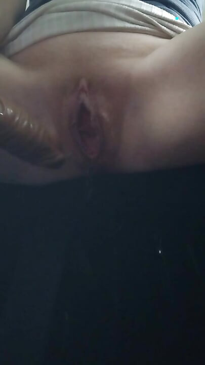 Horny Red Haired MILF Masturbating in the Back Seat of Her Car