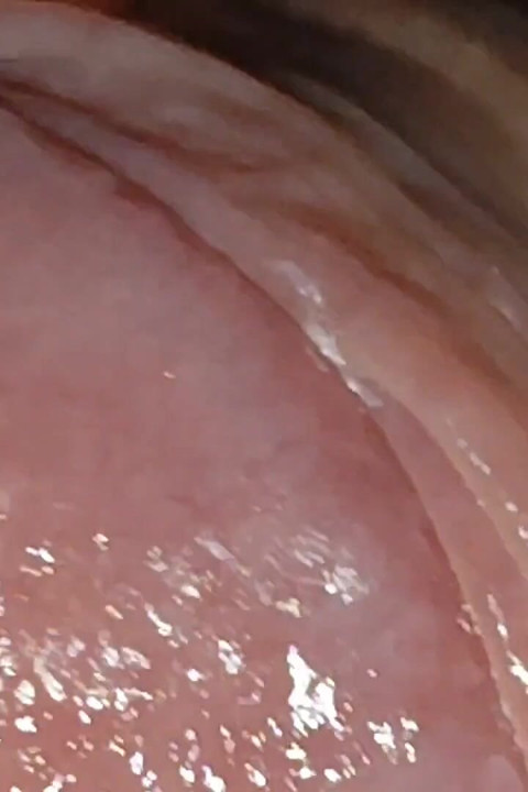 Wide Hole Filled with Pre Cum in Close up