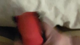 Stolen Stained Red And Black Pantie Wank And Cum Also Pics