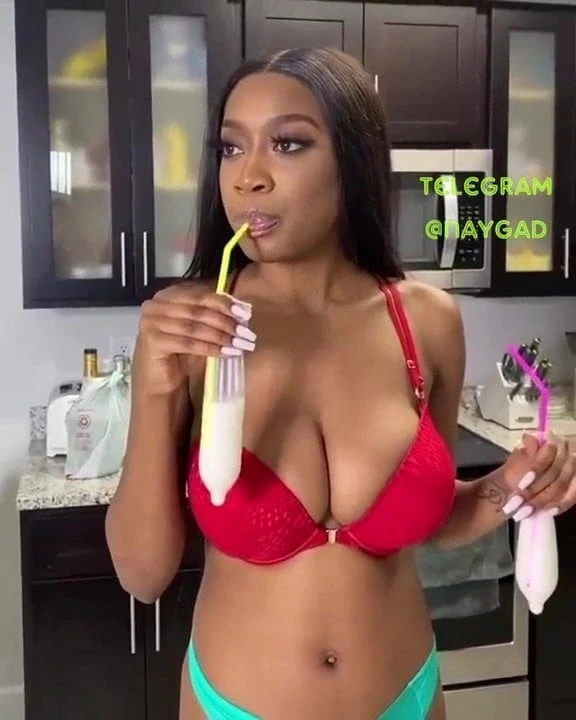 Black beauty tastes a milkshake