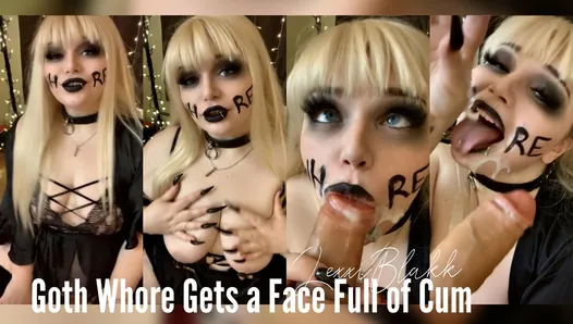 Goth Whore Gets a Face Full of Cum (Preview)
