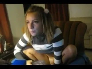 blonde playing with a dildo