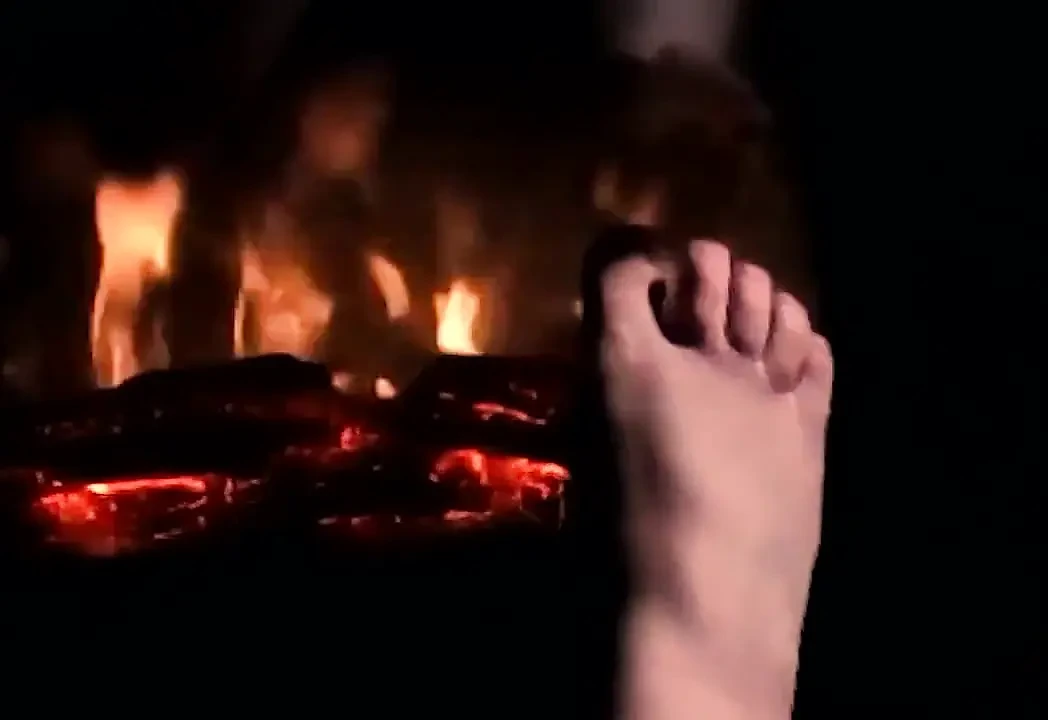 Warming My Feet on the Fire so They Get Warm and Sweaty for Your Cock and Balls