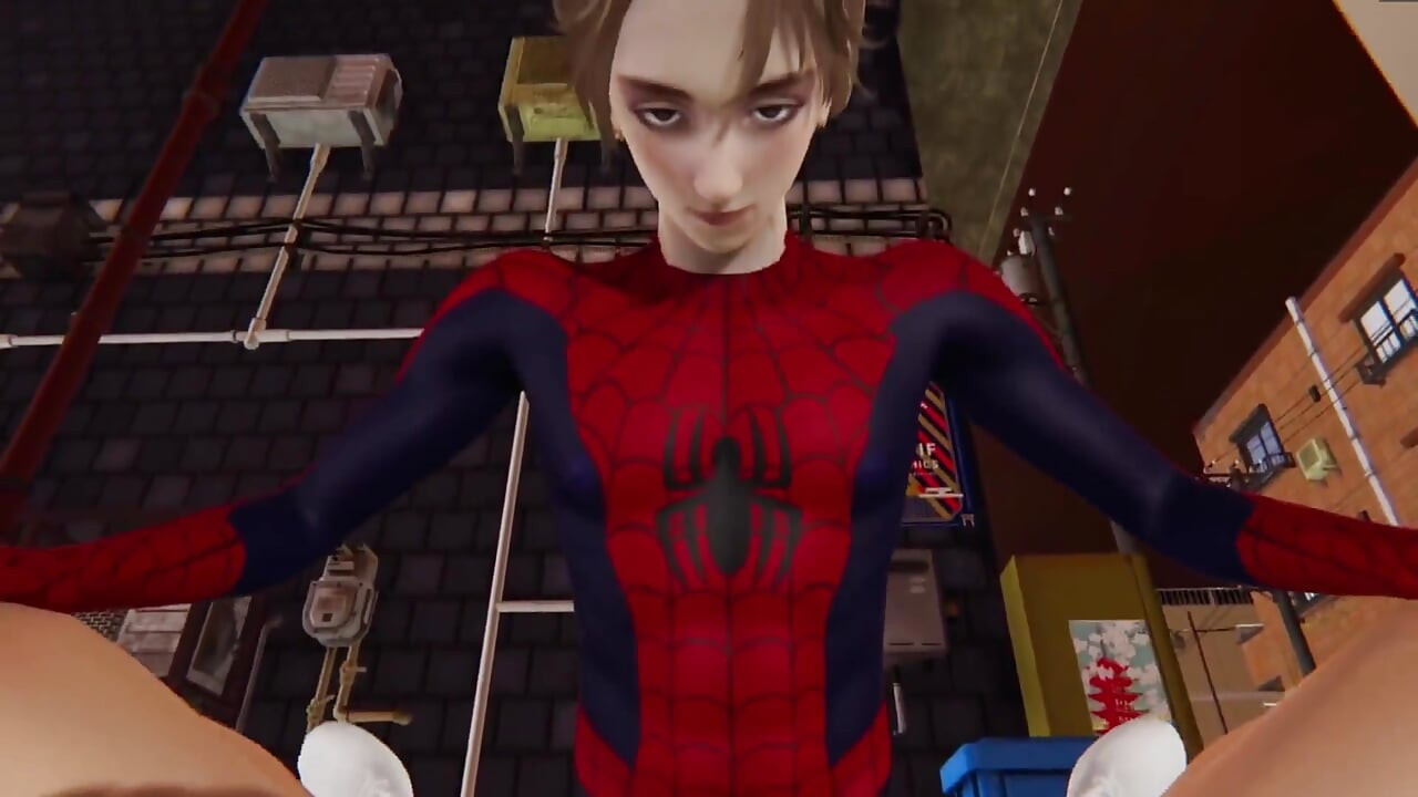 Futa Mary Jane dává orální sex Spider-Manovi a pak je tvrdě šukána.