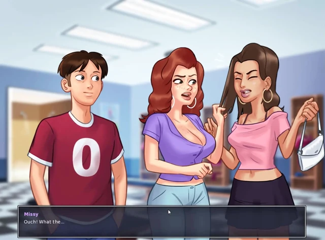 Summertime saga - extra classes are helping big beautifully boobs
